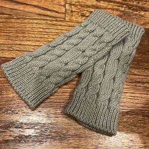 Cable Knit Taupe fingerless warmers
